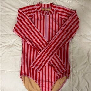 Girls jcrew zip up rash guard swim